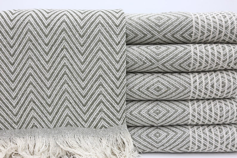 Turkish Blanket,Khaki Green Bed Cover,Wholesale Bedspread,Cozy Bed Cover,67"x83",Throw Bedspread,Gift Bed Cover,Handmade Bed Cover,Monogrammed Throws And Blankets,Bridal Party Favor,Unique Housewarming Gift With Embroidery,Home Decor
