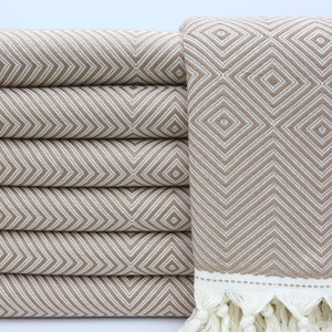 Turkish Blanket,Gift Bed Cover,Dark Beige Blanket,Throw Bedspread,Coz Bed Cover,Wholesale Bedspread,79&quot;x95&quot;,Sofa Cover Blanket,YT004E