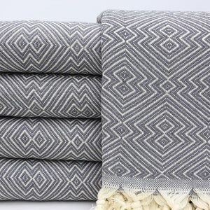 Turkish Blanket,Turkish Throw,Blankets And Throws,Throw Blanket,79"x95",Handmade Blanket,Turkish Bed Cover,Dark Gray Blanket,Monogrammed Throws And Blankets,Multi-Use Blanket,Baby Blanket,Unique Personalized Gift,Anniversary Gift