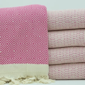 Fuchsia Blanket,Handmade Blanket,Sofa Cover,Turkish Blanket,79"x89",Turkish Bedspread,Turkey Blanket,Bohemian Blanket,IM003E