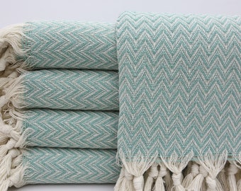 Turkish Throw,Turkish Blanket,Sofa Decor,Couch Blanket,Home Decor,60"x79",Turkish Bed Cover,Mint Blanket,Chevron Pattern Blanket,IM010E