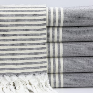 Peshtemal Towel,Turkish Towel,Bathroom Towel,40&quot;x70&quot;,Beach Towel,Cotton Towel,Turkish Peshtemal,Black Towel,Throw Towel,Home Decor,OY004D