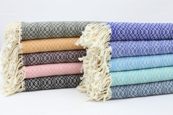Exclusive District | Turkish Towel | Turkish Bath Towel | 100% Cotton |  Beach Towel Peshtemal 38x70, Aqua