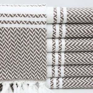 Turkish Towel,Cotton Towel,Organic Towel,Handmade Towel,Gift Towel,40&#39;&#39;x70&#39;&#39;,Brown Towel,Turkish Peshtemal,Peshtemal Towel,Home Decor,HY025D