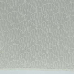 Toalha turca, toalha de hammam, peshtemal artesanal, toalha decorativa, 40&quot; x 70&quot;, toalha cinza claro, peshtemal turco, toalha com padrão de peixe, BD003D