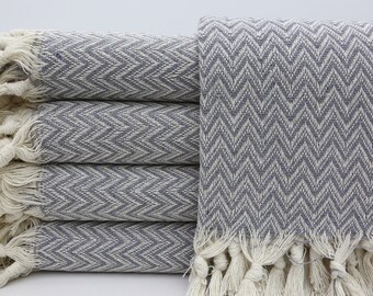 Herringbone Blanket,Turkish Blanket,Bed Decor,Sofa Throw,Housewarming Gift,60"x79",Turkish Bed Cover,Throws And Blankets,Gray Blanket,IM010E