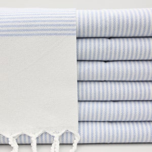 Wedding Gift Hand Towel,Turkish Hand Towel,Striped Hand Towel,18&#39;&#39;x40&#39;&#39;,Kitchen Decor,Turkish Peshkir,Light Blue Hand Towel,IM003F