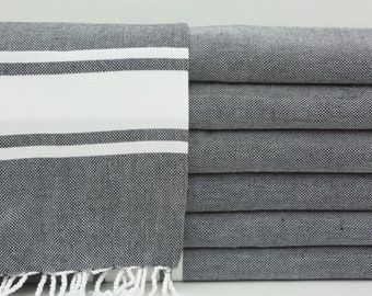 Turkish Hand Towel,Kitchen Towel,Bulk Hand Towel,Tea Towel,Face Towel,24"x36",Black Hand Towel,Turkish Peshkir Towel,Handmade Peshkir,BD007F