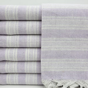 Turkish Towel,Lilac Turkish Towel,Beach Towel,Camp Towel,Picnic Towel,Striped Towel,Housewarming Gift,40&quot;x70&quot;,Throw Towel,Pool Towel,OY001D