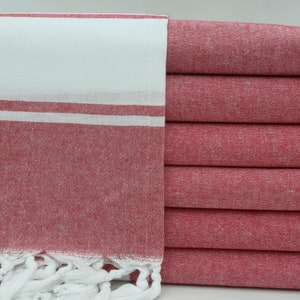 Beach Towel,Turkish Towel,Sauna Towel,Shower Towel,Decorative Towel,Hammam Towel,32&quot;x70&quot;,Turkish Peshtemal,Red Towel,Striped Towel,BD024D