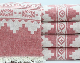 Mantas al por mayor, manta turca, manta con diseño anatolia, decoración del hogar, 220 x 225 cm, manta roja, decoración del hogar, mantas turcas, colcha turca, OY006E