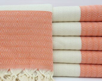 Turkish Blanket,Turkish Throws,Blankets In Bulk,Handwoven Blankets,Wedding Gift Blanket,79"x95",Orange Bedspread,Turkish Bedspread,IM004E