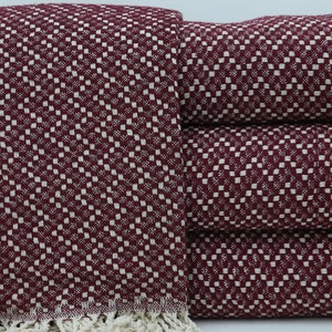 Cotton Blanket,Turkish Blanket,Bulk Blanket,Decor Sofa Cover,Organic Throws,Turkish Throws,75&quot;x87&quot;,Turkish Bedspread,Burgundy Blanket,BC008E