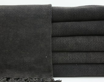 Turkish Towel,Soft Towel,Pool Towel,Beach Towel,40"x70",Black Towel,Decorative Bath Towel,Turkish Peshtemal,Stonewashed Towel,BD015D