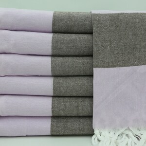 Turkish Towel,Turkish Bath Towel,Beach Towel,Wholesale Towel,Home Decor,32&quot;x70&quot;,Turkish Peshtemal,Striped Towel,Lilac And Black Towel,BD027D