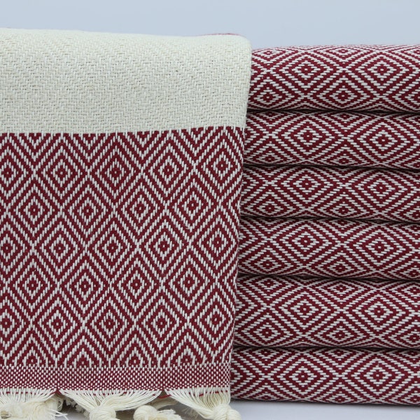 Turkish Hand Towel,Handmade Napkin,Decor Napkin,Bulk Hand Towels,Tea Towel,20"x36",Face Towel,Turkish Peshkir,Dark Red Hand Towel,AY001F