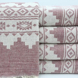 Turkish Blanket,Wholesale Blanket,Cotton Bed Cover,87&quot;x89&quot;,Decorative Bed Cover,Turkish Bedspread,Burgundy Blanket,Anatolian Blanket,OY006E
