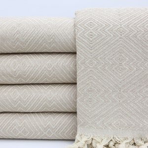 Beige Bed Cover,Gift Bed Cover,Turkish Bed Cover,Turkish Blanket,79&quot;x95&quot;,Handmade Turkish Bed Cover,Bulk Bed Cover,Cozy Bed Cover,IM008E