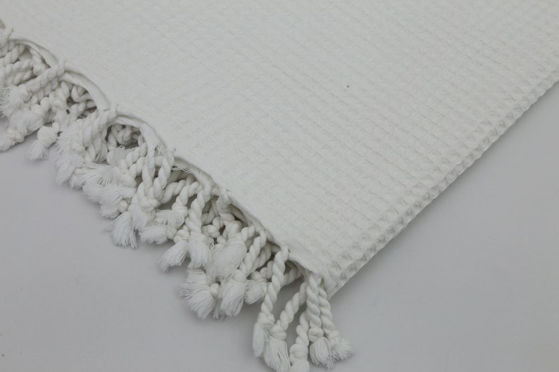 Turkish Blanket,Waffle Blanket,70x87,White Blanket,Sofa Cover Blankets,Stonewashed Blanket,Turkish Bedspread,Decorative Bedspread,UA002E image 6