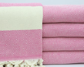 Bridesmaid Gift Blanket,Turkish Blanket,Decor Blanket,Wholesale Blanket,79"x89",Turkish Towel,Turkish Bedspread,Pink Blankets,OY001E