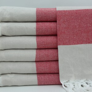 Turkish Towel,Beach Towel Turkish,Decorative Bath Towel,Hammam Towel,32&quot;x70&quot;,Turkish Peshtemal,Striped Towel,Red And Gray Towel,BD027D