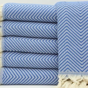 Turkish Blanket,Baby Blanket,Blue BlanketOrganic Cotton Blanket,Sofa Cover,79&quot;x95&quot;,Turkish Bedspread,Handmade Blanket,Bed Cover,YT001E