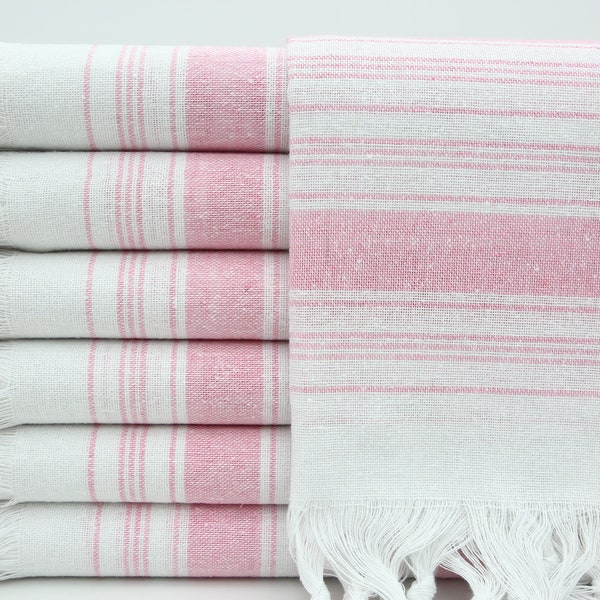 Bachelorette Towel,Turkish Towel,Cotton Towel,Pool Towel,Organic Towel,32"x69",Turkish Peshtemal,Powder Pink Towel,Striped Towel,AY006D