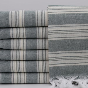 Turkish Towel,Dark Green Towel,Handwoven Towel,Home Decor,Cotton Peshtemal,40&quot;x70&quot;,Bath Towel,Turkish Peshtemal,Striped Towel,OY001D