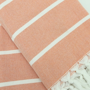 Turkish Towel,38&quot;x70&quot;,Orange Towel,Beach Towel,Bathroom Towel,Picnic Towel,Pool Towel,Handmade Towel,Terry Towel,Turkish Peshtemal,BC060D