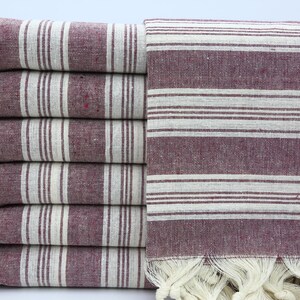 Beach Towel,Turkish Towel,Wholesale Towel,Gift Towel,Decorative Towel,40&quot;x70&quot;,Turkish Peshtemal,Burgundy Towel,Striped Towel,OY001D