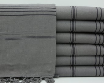 Decorative Beach Towel,Turkish Towel,Shower Towel,Spa Towel,Handwoven Towel,40"x70",Turkish Peshtemal,Stonewashed Towel,Black Towel,BD016D