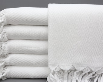 Decorative Bedspread,Turkish Blanket,White Blanket,Patterned Throw,79"x89",Anatolian Blanket,Warm Blanket,Turkish Bedspread,IM001E