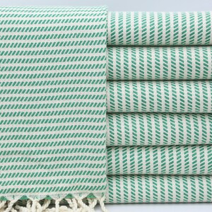 Turkish Peshtemal,Turkish Towel,Hammam Towel,38&quot;x69&quot;,Decorative Towel,Pool Towel,Wholesale Towel,Green Towel,Spa Towel,Gift Towel,MT028D