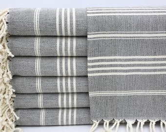 Turkish Hand Towel,Tea Towel,Black Hand Towel,Bulk Hand Towels,Napkin Cotton Towel,20&quot;x36&quot;,Service Towel,Face Towel,Turkish Peshkir,MA002F
