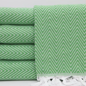 Turkish Blanket,Handwoven Blanket,Patterned Blankets,Quality Blankets,79&quot;x89&quot;,Turkish Bedspread,Green Blanket,Soft Bedspread,IM001E