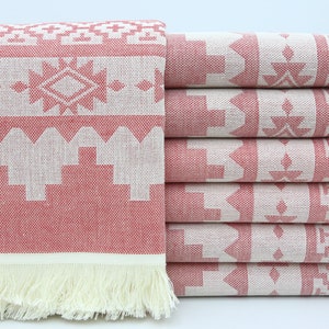 Red Beach Towel,Turkish Towel,Bachelorette Party Favor,Kilim Design Towel,40&quot;x70&quot;,Personalized Towel,Gift For Her,Beach Towel Bulk,BD045D