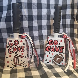Personalized Hand-Painted School Spirit Cowbell | Custom Team Colors, Name, Number & Sport