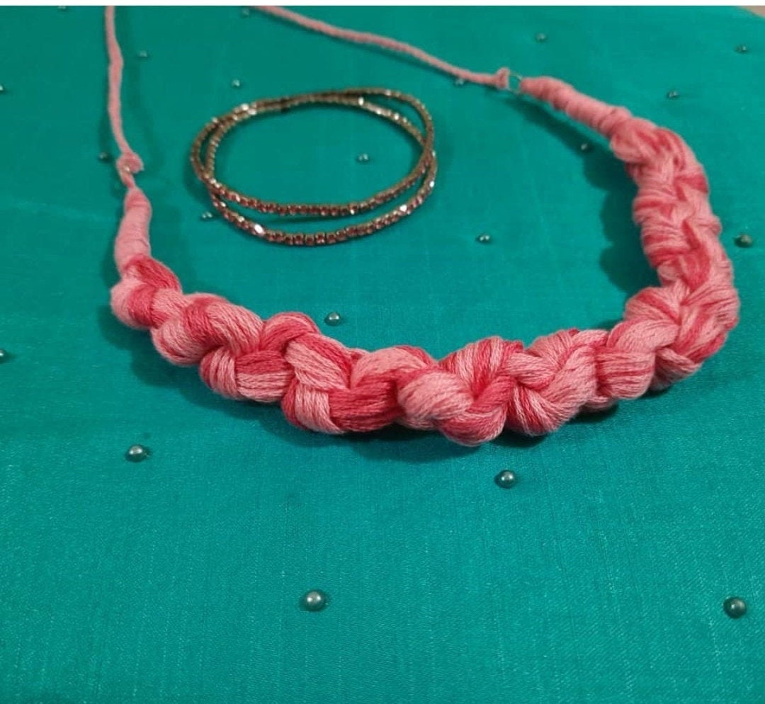 Handmade Silk thread braided necklace Etsy