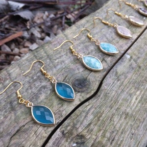 Teardrop Gemstone Drop Earrings