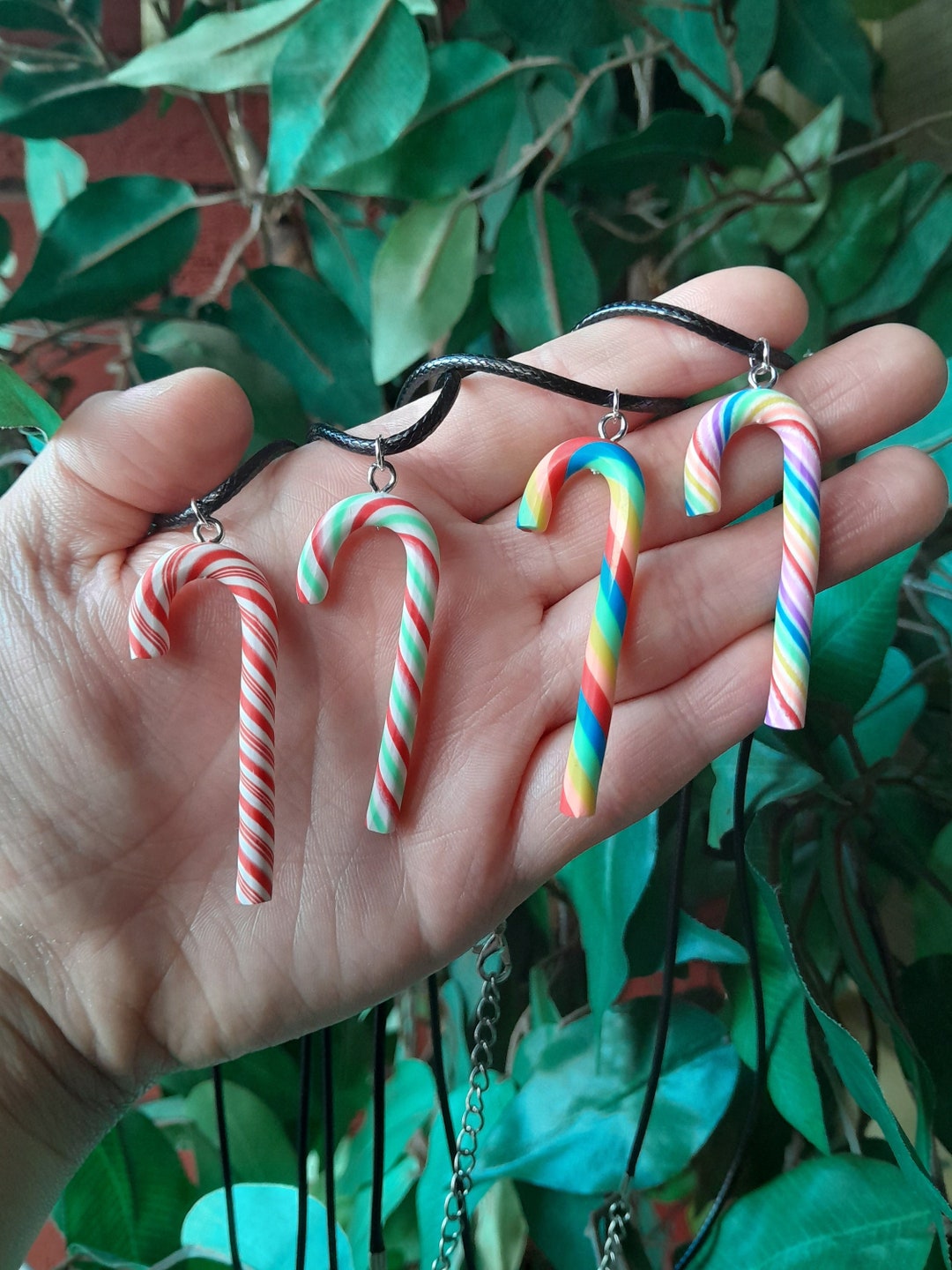 Raspberry Candy Cane Necklace main image 0