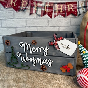 Personalised Dog Christmas Box, Merry Woofmas Chrismas Crate, Doggy Christmas Box, Merry Woofmas, FULLY ASSEMBLED