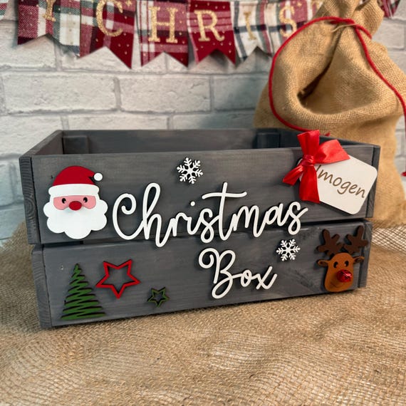 Personalised Christmas Box, Christmas Hamper Crate, Christmas Box, Christmas Gift Box, FULLY ASSEMBLED