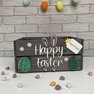 Personalised Easter Crate, Easter Box, Easter Gift, Kids Treat box, Egg Hunt Box