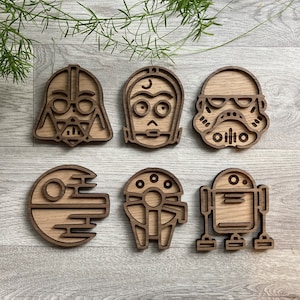 Star Wars Inspired Coasters, Star Wars Gift, Fathers Day Gift, Wooden Coasters