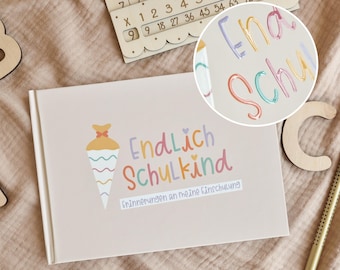 Livre de souvenirs du premier jour d'école | Livre d'or du premier jour d'école | Enfin écolier ! | Cadeaux de rentrée scolaire | Scolarisé 2026 | Idée cadeau pour le premier jour d'école