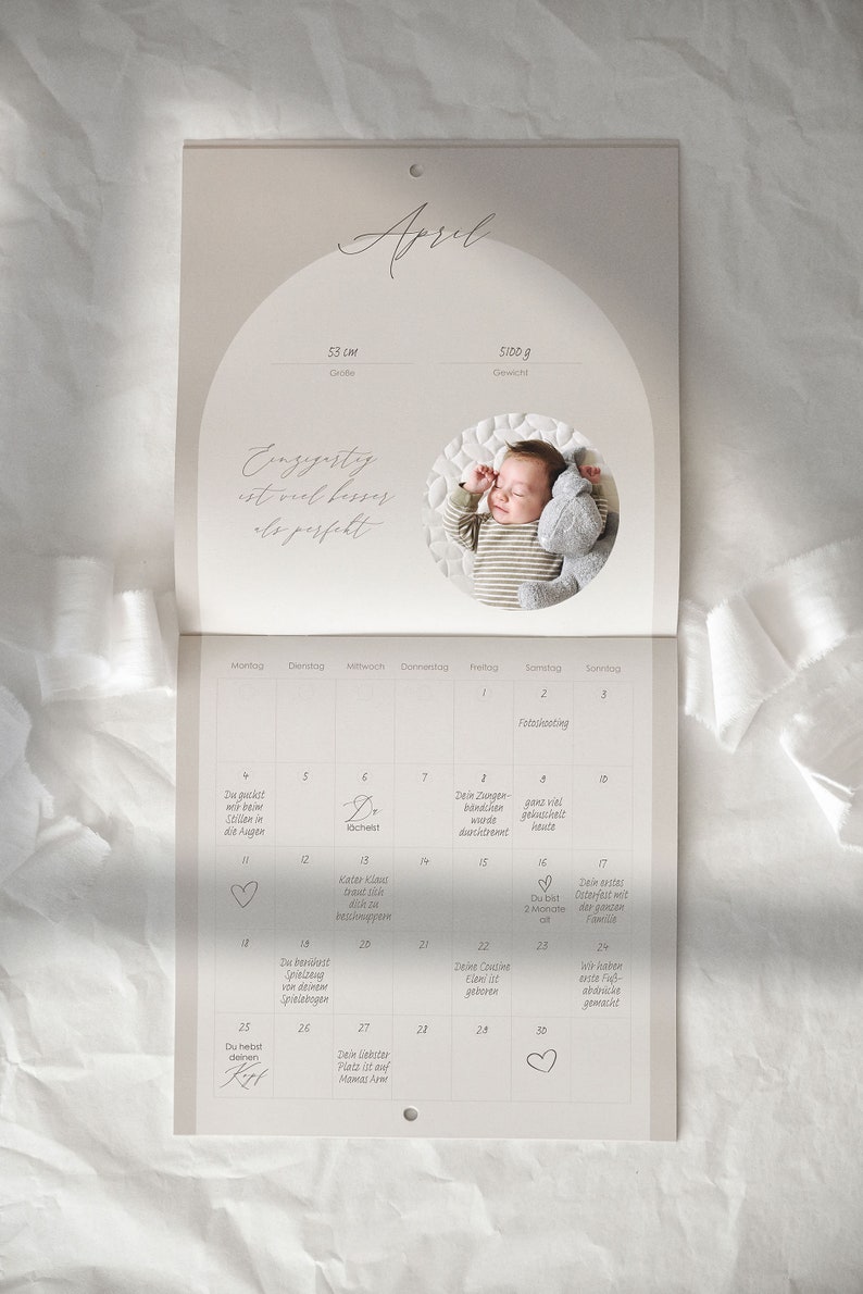 Baby Kalender / Tagebuch / Babybuch / Baby Geschenk / Geschenk zur Geburt Bild 8