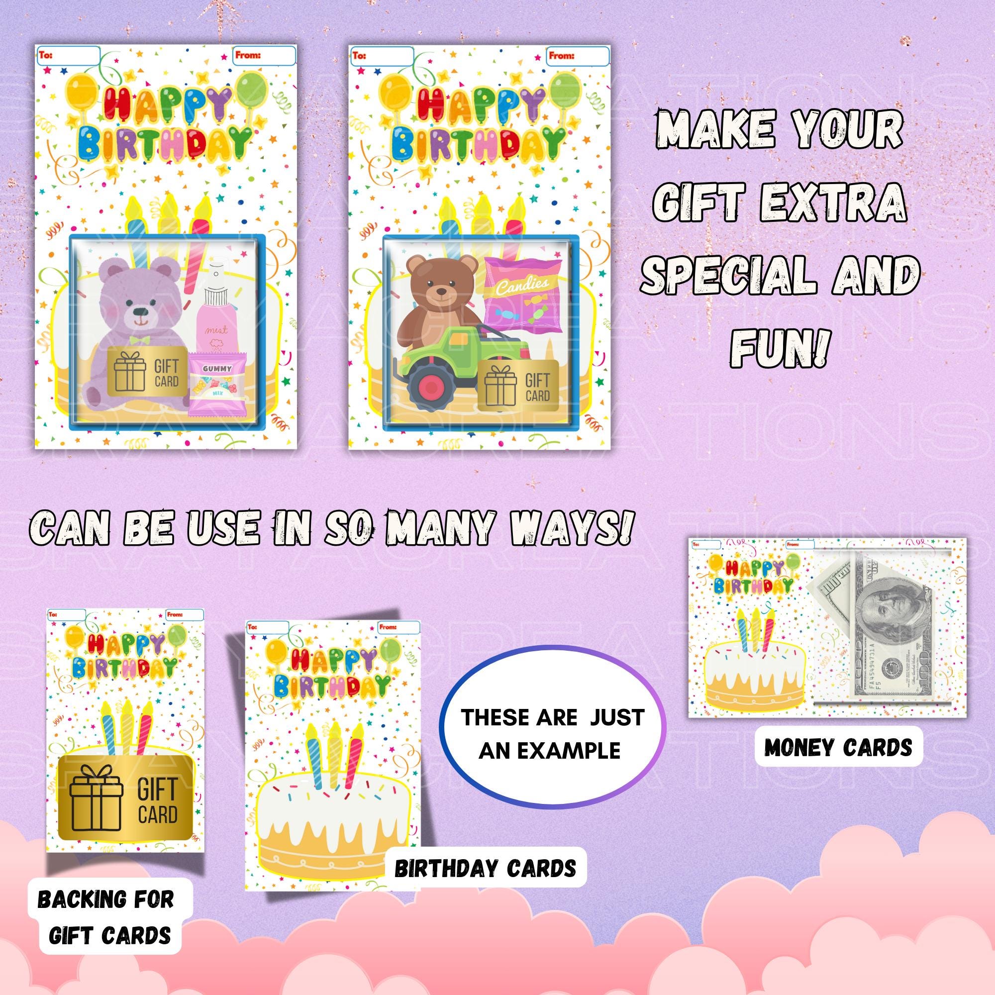 Jumbo Birthday Snack Card Template - Confetti and Cake Design - 11x17in ...