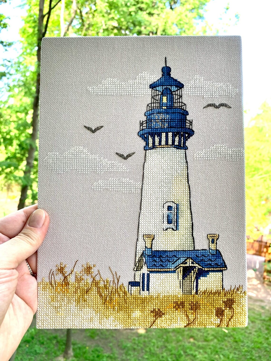 Cross stitch pattern lighthouse PDF lighthouse embroidery Etsy