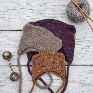 Stickmönster för björnhatt - Alla garntjocklekar - Hattmönster för baby, småbarn, barn och vuxna - PDF direktnedladdning - BurraKnits
