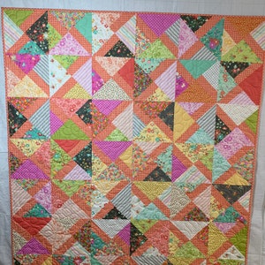 Orange patchwork quilt